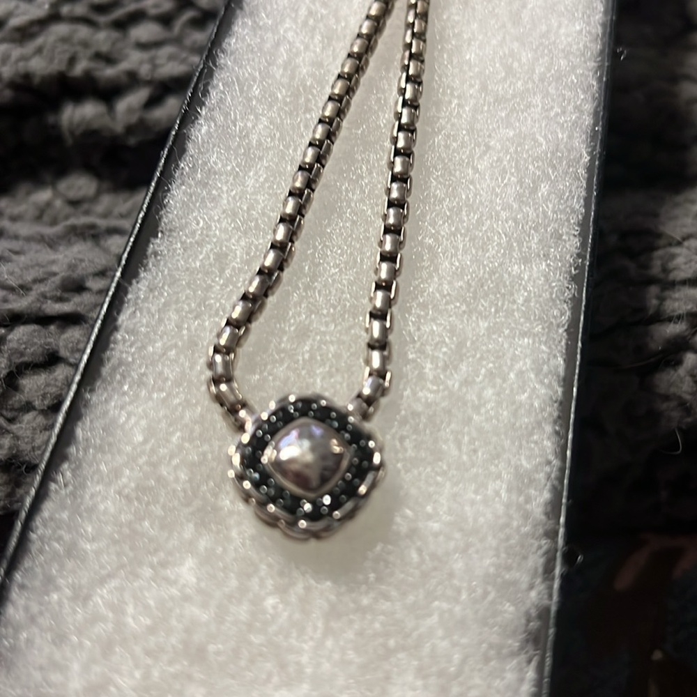 JAI Sterling Silver Black Spinel Necklace - Picture 2 of 5